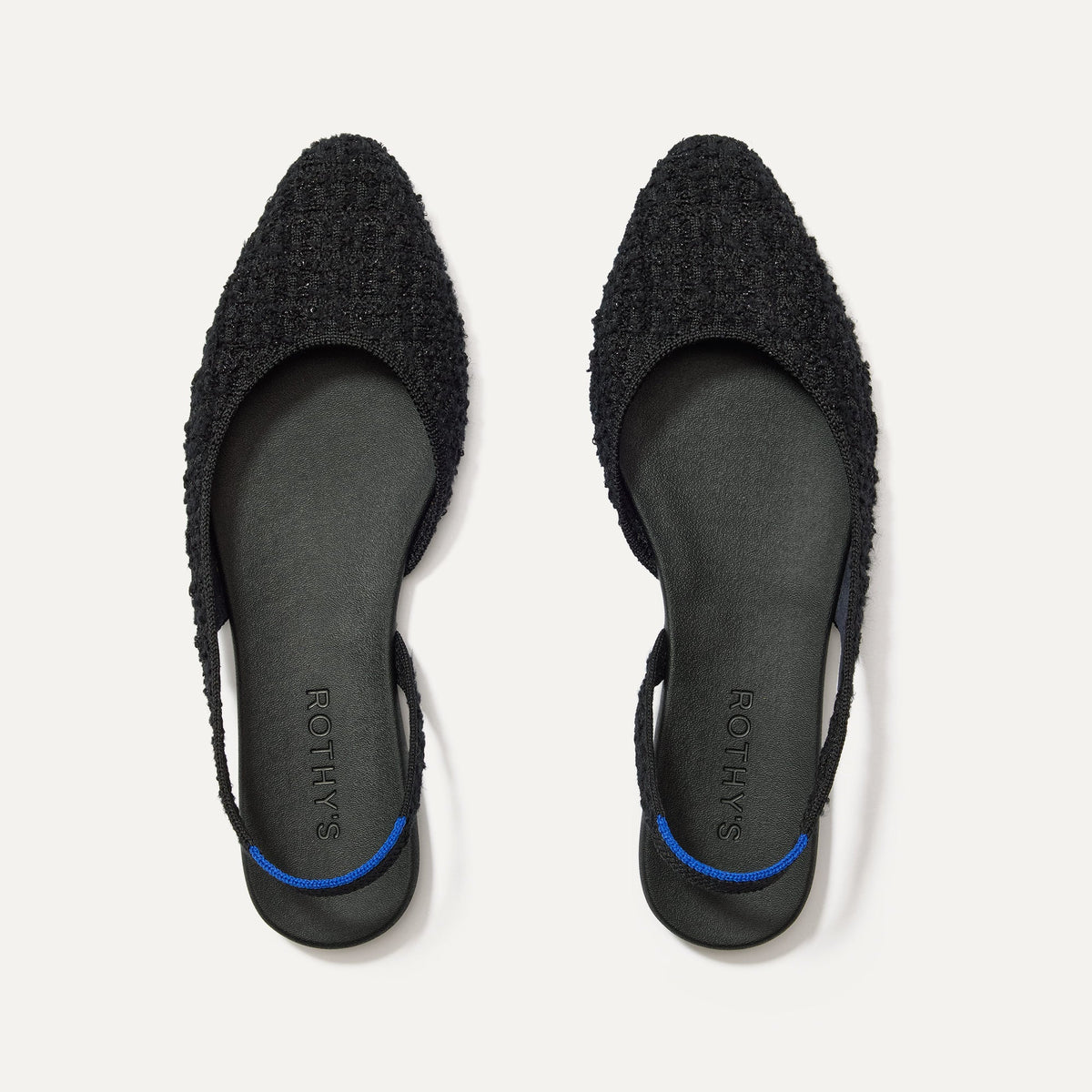 The Almond Slingback - Black Bouclé