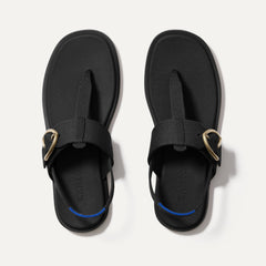 The T–Strap Sandal - Black